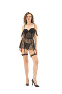 Set Babydoll Negru Transparent MG962