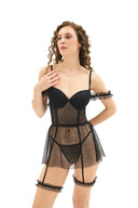 Set Babydoll Negru Transparent MG962