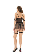 Set Babydoll Negru Transparent MG962