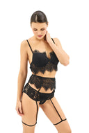 set lenjerie dantelă eyelash neagră, bralette dantelă eyelash negru, set lenjerie cu jartieră dantelă, lenjerie harness coapse negru, set lenjerie 3 piese dantelă neagră, centură jartieră dantelă eyelash, lenjerie avangardistă neagră, set lenjerie premium ocazii speciale, cadou lenjerie dantelă lux, bralette jartieră harness set negru